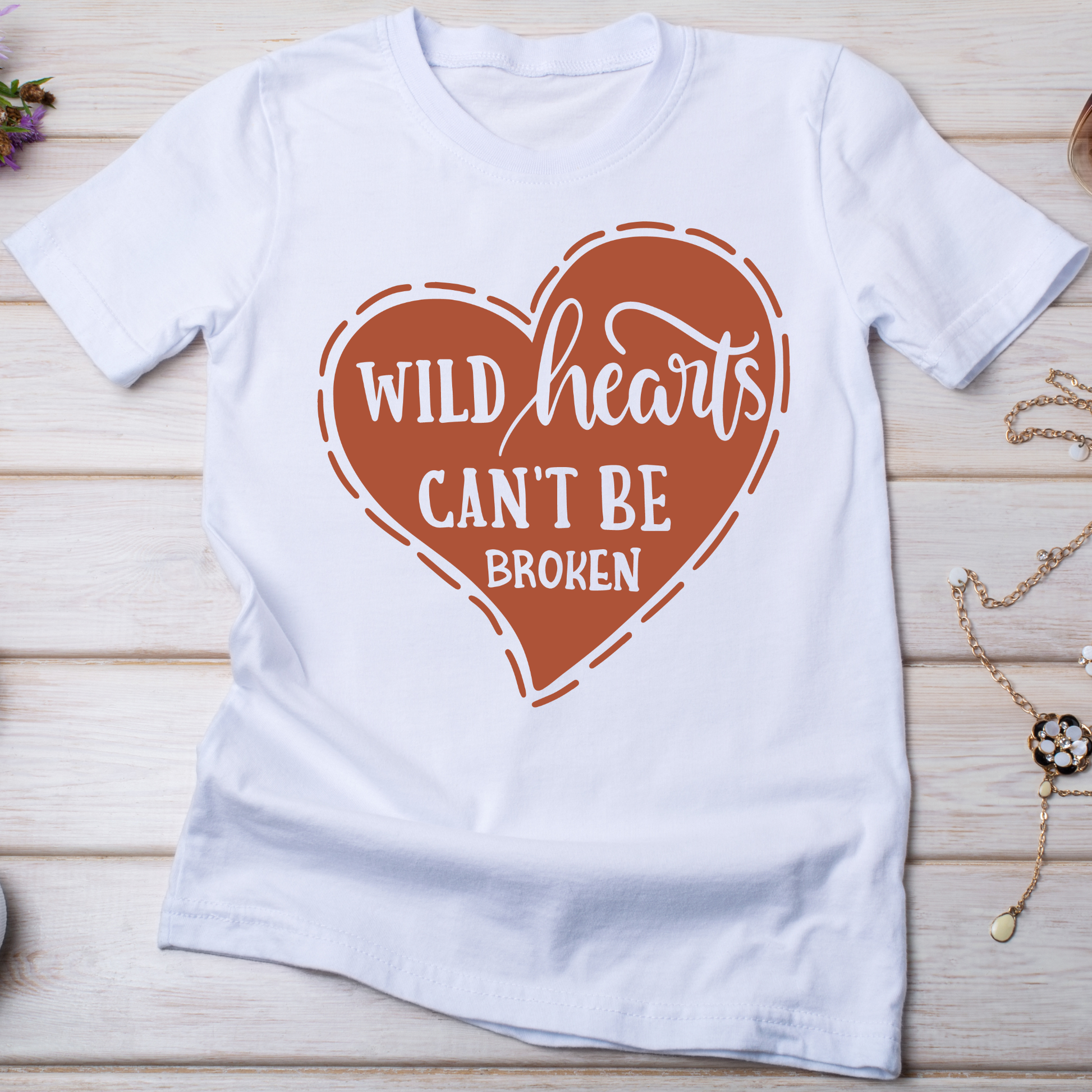 Wild hearts can't be broken valentines Women's t-shirt - Premium t-shirt from Lees Krazy Teez - Just $19.95! Shop now at Lees Krazy Teez