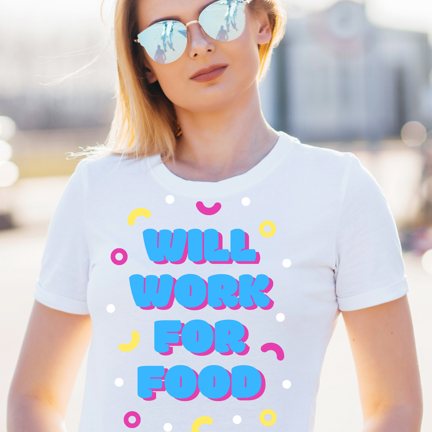 Will work for food women's tee - cool work funny shirt - Premium t-shirt from Lees Krazy Teez - Just $21.95! Shop now at Lees Krazy Teez