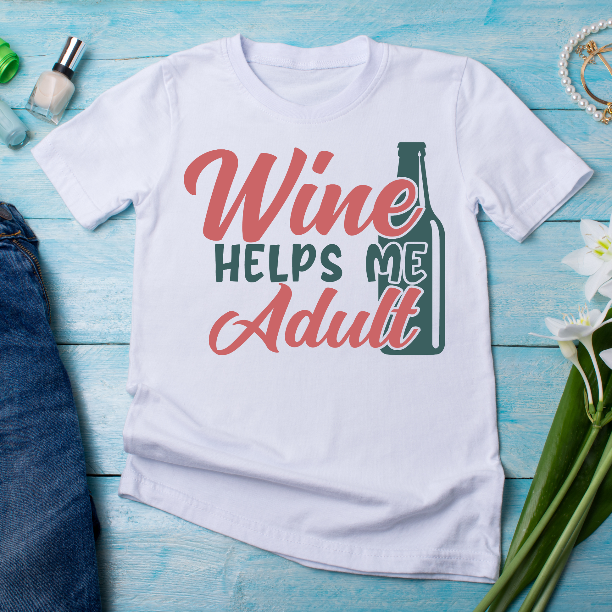 Wine helps me adult sarcastic sayings and quotes - Women's awesome drinking t-shirt - Premium t-shirt from Lees Krazy Teez - Just $21.95! Shop now at Lees Krazy Teez