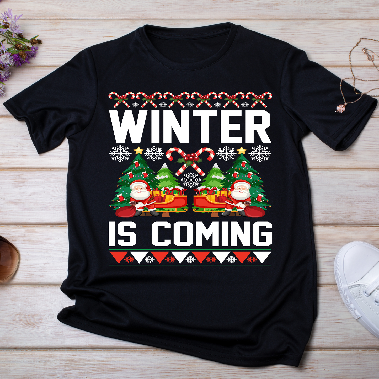 Winter is coming Women's Christmas t-shirt - Premium t-shirt from Lees Krazy Teez - Just $21.95! Shop now at Lees Krazy Teez