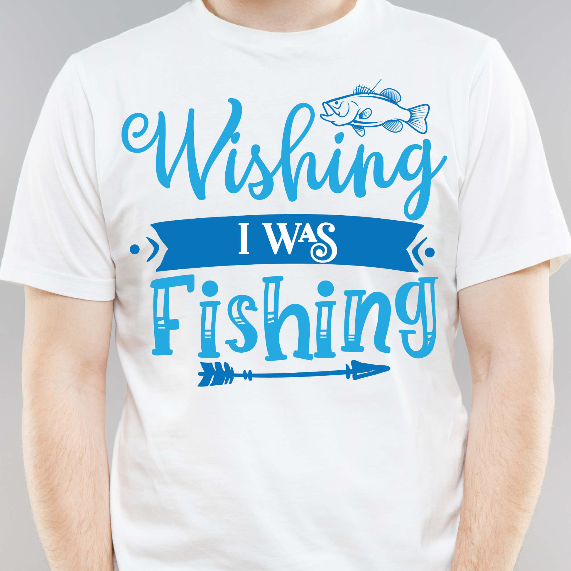 Wishing i was fishing Men's fishing t-shirt - Premium t-shirt from Lees Krazy Teez - Just $21.95! Shop now at Lees Krazy Teez