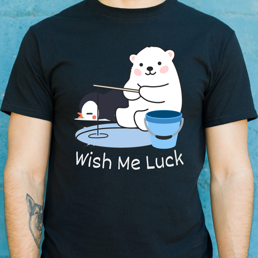 Wish me luck fishing design - cool fishing shirt - Premium t-shirt from Lees Krazy Teez - Just $21.95! Shop now at Lees Krazy Teez