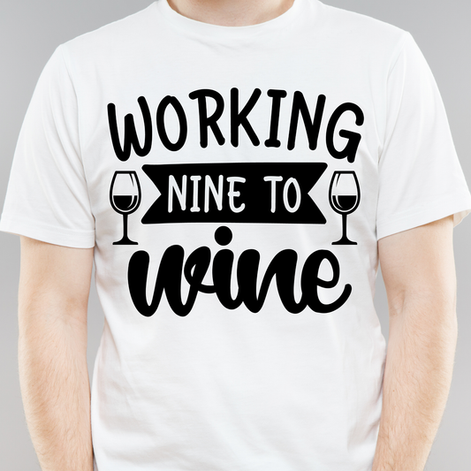 Working nine to wine - Men's drinking t-shirt - Premium t-shirt from Lees Krazy Teez - Just $21.95! Shop now at Lees Krazy Teez