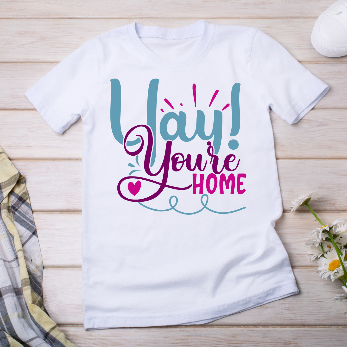 Yay you're home quotes and sayings - Women's t-shirt - Premium t-shirt from Lees Krazy Teez - Just $21.95! Shop now at Lees Krazy Teez