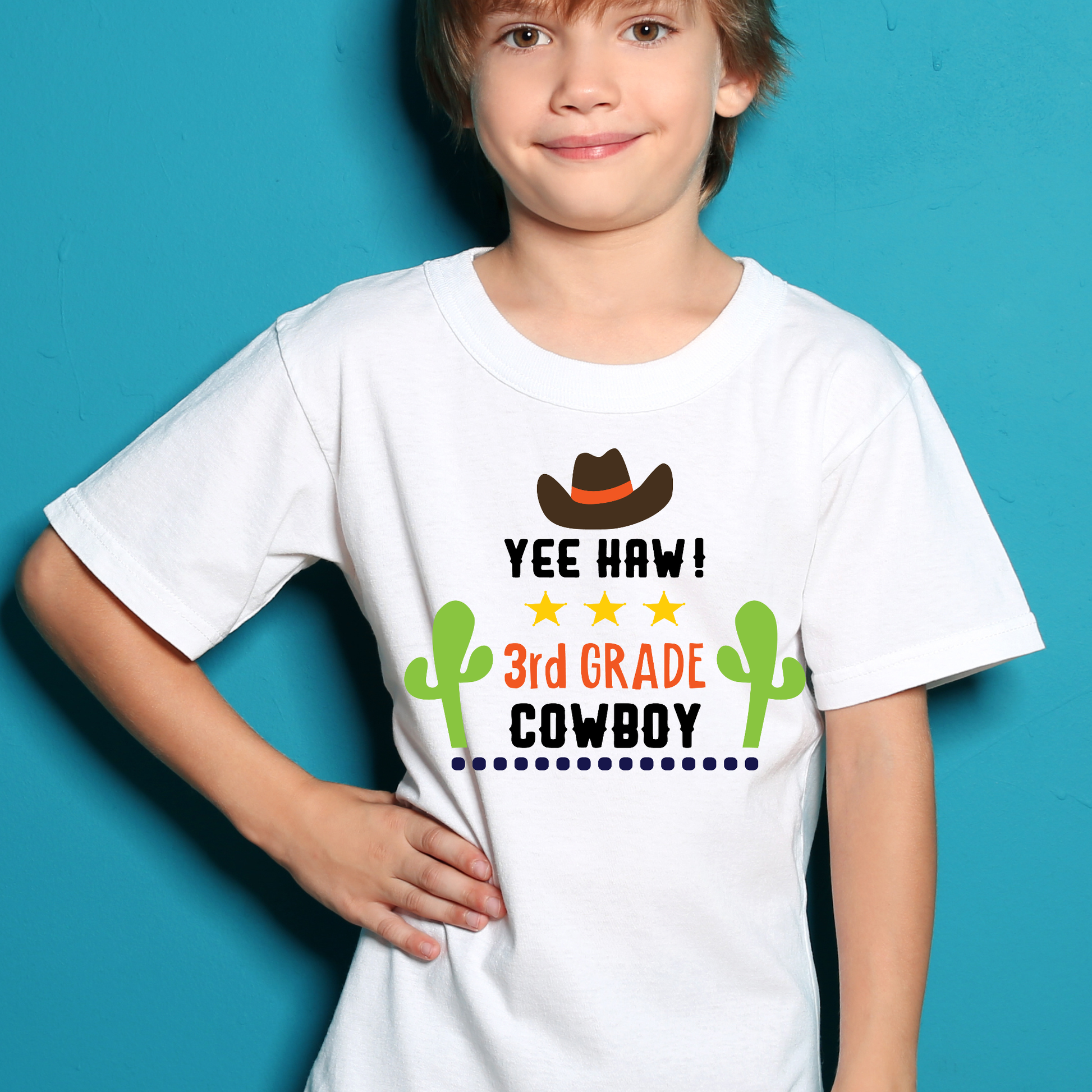 Yee haw 3rd grade cowboy youth boys t-shirt - Premium t-shirt from Lees Krazy Teez - Just $19.95! Shop now at Lees Krazy Teez