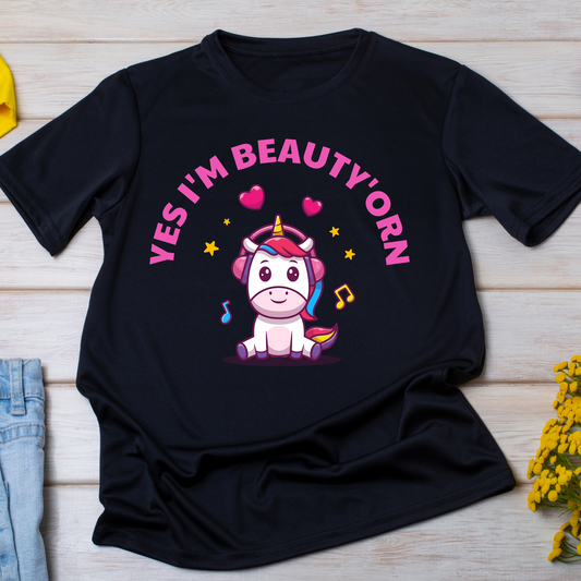 Yes I'm a beauty'orn awesome unicorn shirt for women - Premium t-shirt from Lees Krazy Teez - Just $21.95! Shop now at Lees Krazy Teez
