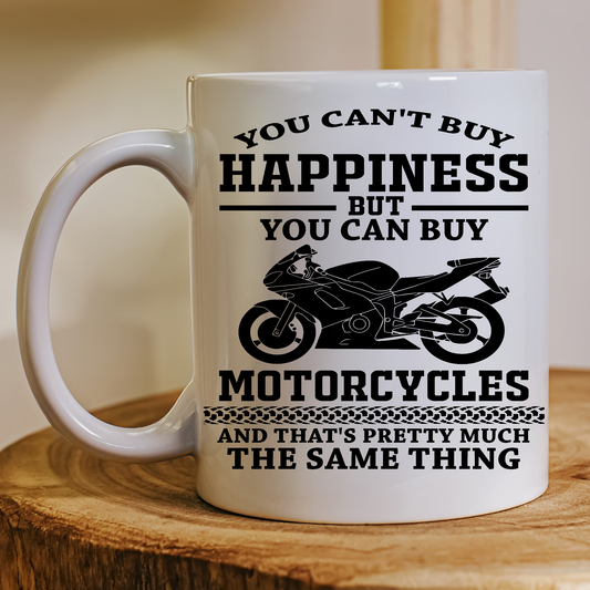 You can't buy happiness but you can buy motorcyles Mug - Premium mugs from Lees Krazy Teez - Just $24.95! Shop now at Lees Krazy Teez