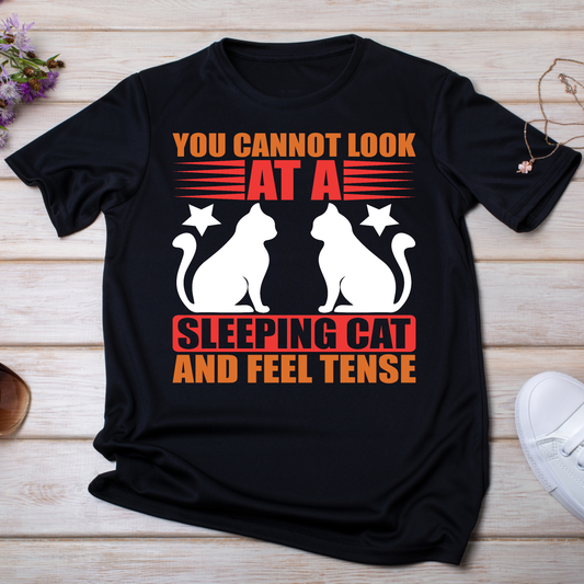 You cannot look at a sleeping cat and feel tense animal t-shirt - Premium t-shirt from Lees Krazy Teez - Just $21.95! Shop now at Lees Krazy Teez