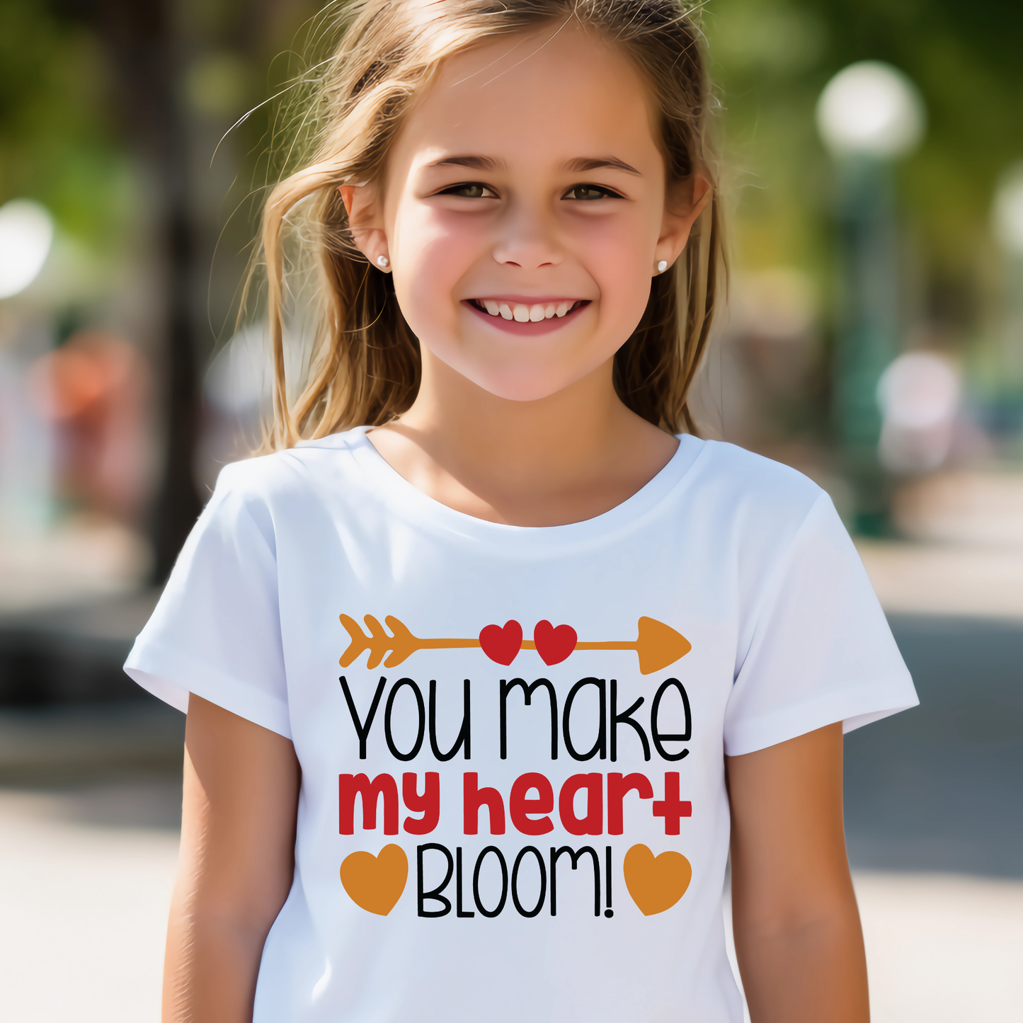 You make my heart bloom youth girls Valentine t-shirt - Premium t-shirt from Lees Krazy Teez - Just $19.95! Shop now at Lees Krazy Teez