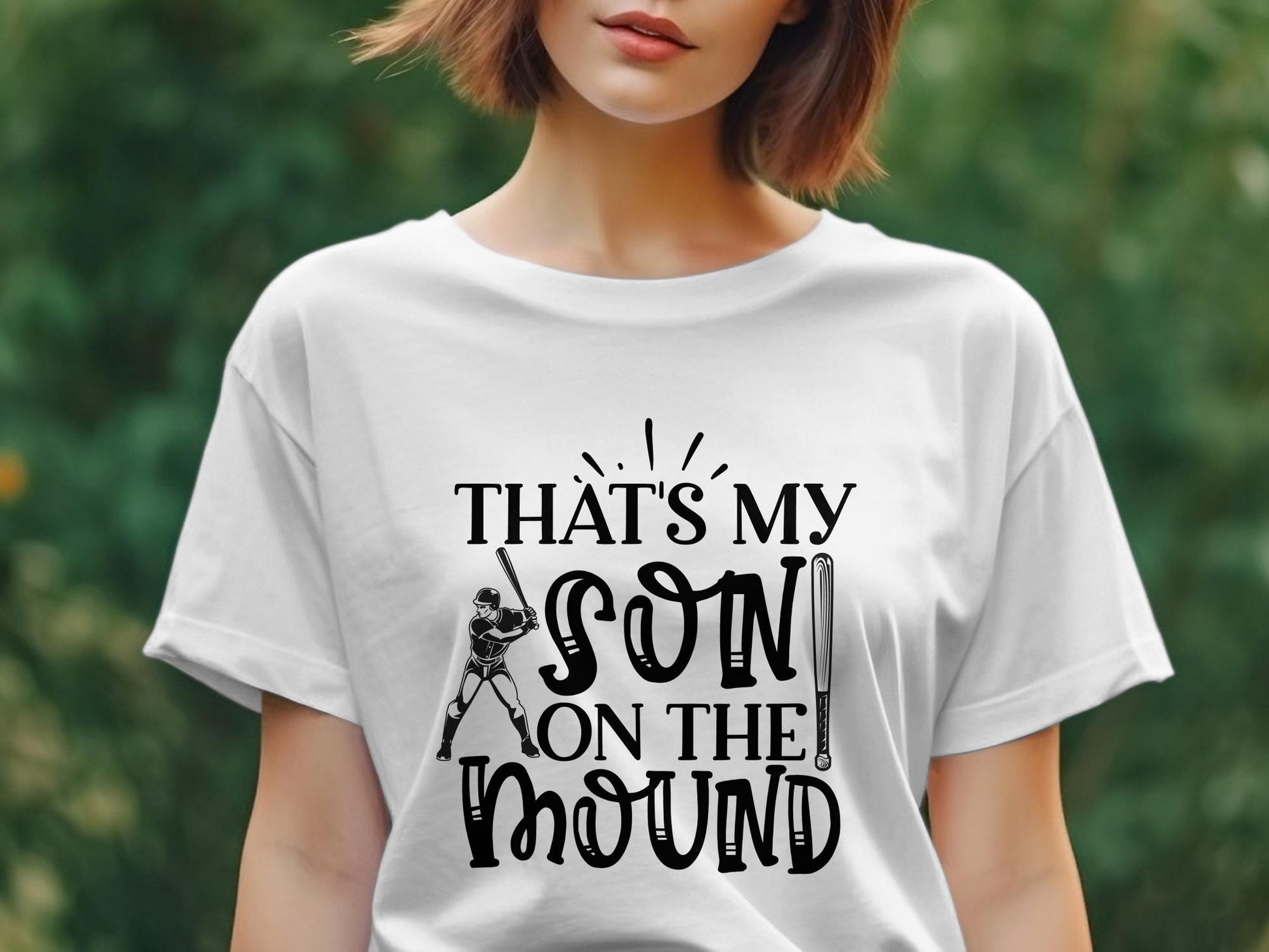 That's My Son on the mound Women's awesome tee - Premium t-shirt from MyDesigns - Just $19.95! Shop now at Lees Krazy Teez