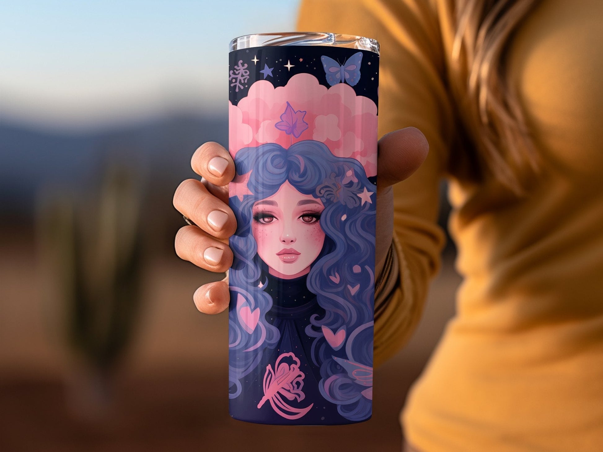 Witch surounded by butterflies 20oz sublimation tumbler - Premium tumbler from MyDesigns - Just $29.95! Shop now at Lees Krazy Teez