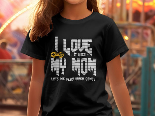 I love when my mom lets me play video games tee - Premium t-shirt from MyDesigns - Just $19.95! Shop now at Lees Krazy Teez