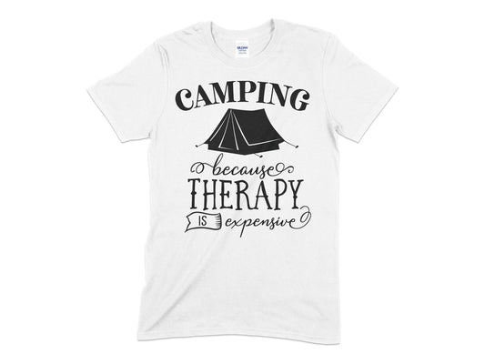 Camping Because Therapy is Expensive - Premium t-shirt from MyDesigns - Just $21.95! Shop now at Lees Krazy Teez