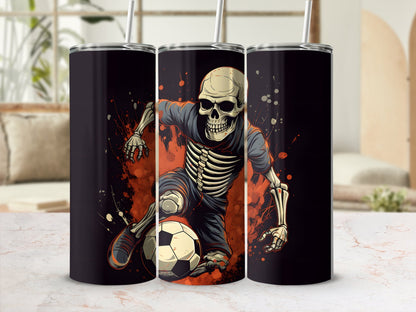 skeleton kicking soccer ball 20oz tumbler - Premium tumbler from MyDesigns - Just $29.95! Shop now at Lees Krazy Teez