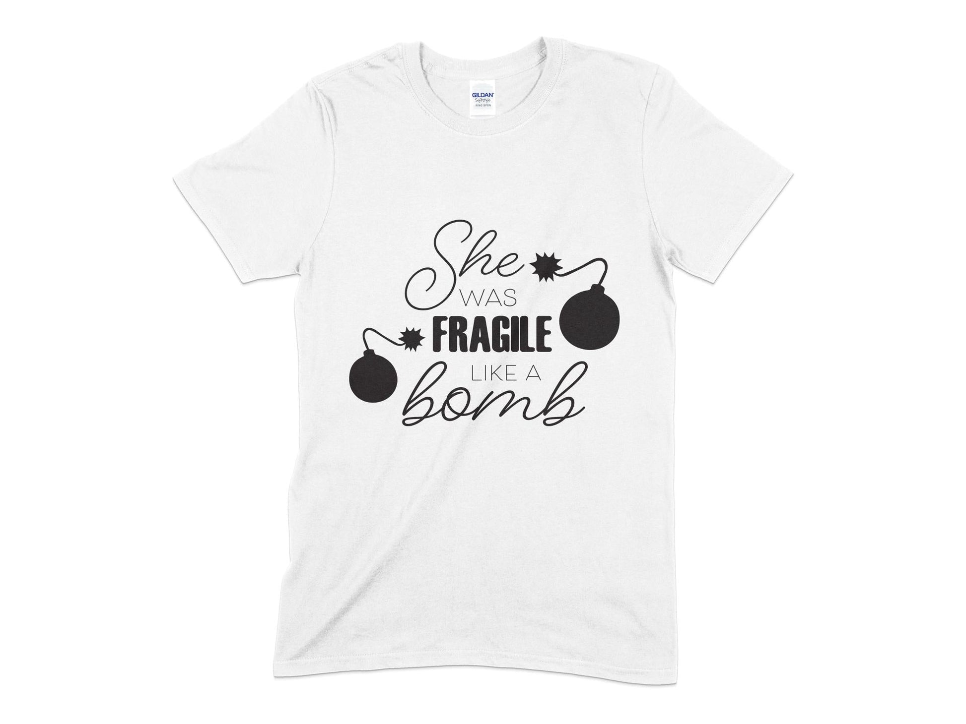 She Was Fragile Like a Bomb t-shirt - Premium t-shirt from MyDesigns - Just $19.95! Shop now at Lees Krazy Teez