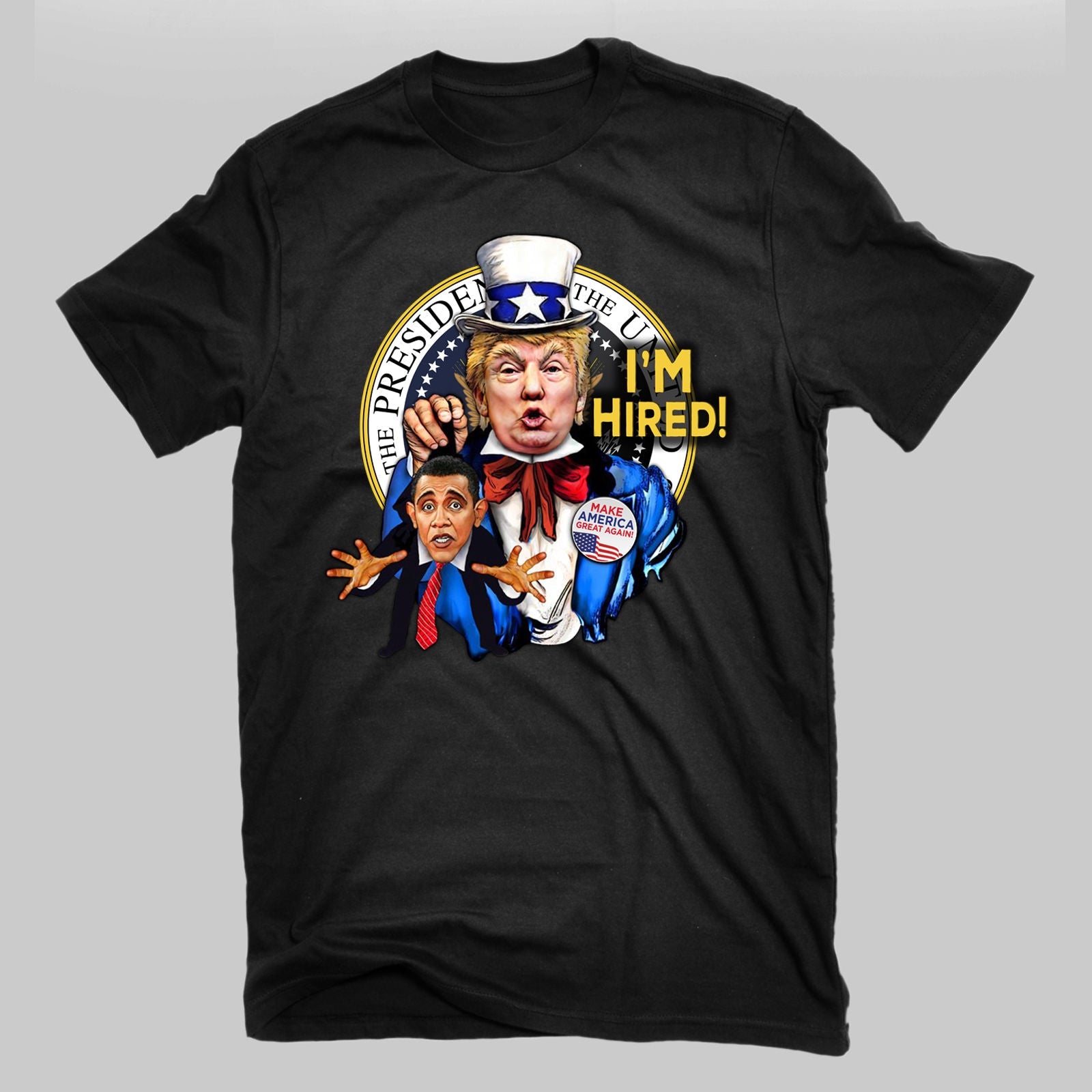 Donald J Trump I'm hired maga Men's t-shirt - Premium t-shirt from MyDesigns - Just $16.95! Shop now at Lees Krazy Teez