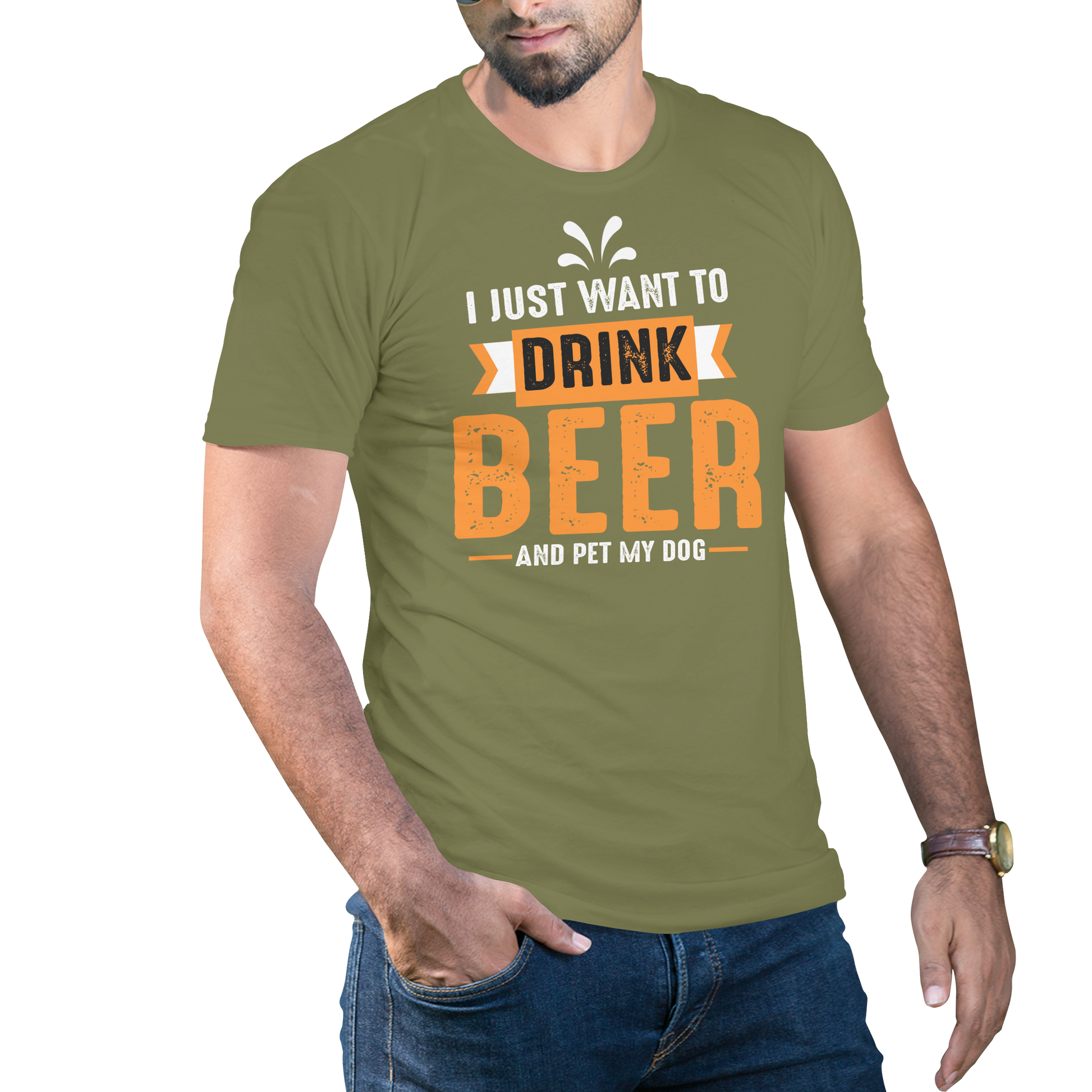 I just want drink Beer and pet my dog t-shirt - Premium t-shirt from Lees Krazy Teez - Just $19.95! Shop now at Lees Krazy Teez