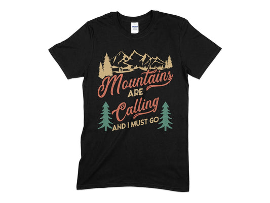 Mountains are calling and i must go hiking t-shirt - Premium t-shirt from MyDesigns - Just $19.95! Shop now at Lees Krazy Teez