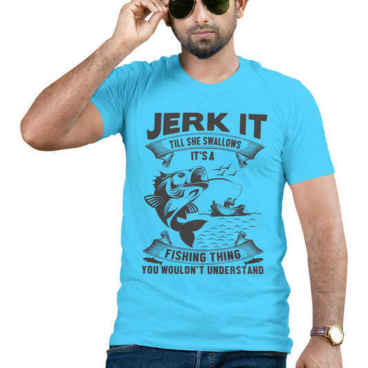Jerk it fishing thing funny fishing t-shirt - Premium t-shirt from MyDesigns - Just $19.95! Shop now at Lees Krazy Teez