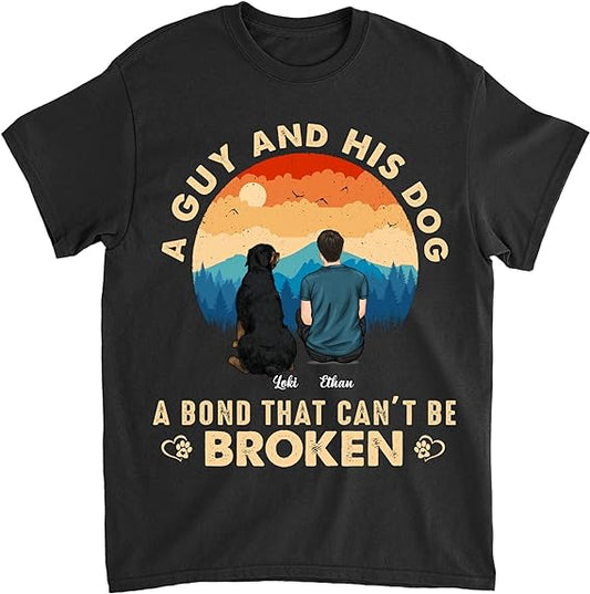 A guy and his dog a bone that can't be broken t-shirt - Premium t-shirt from MyDesigns - Just $19.95! Shop now at Lees Krazy Teez