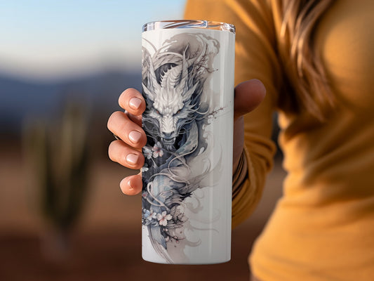 Pappyturo insanely awesome oriental dragon 20oz skinny tumbler - Premium tumbler from MyDesigns - Just $29.95! Shop now at Lees Krazy Teez