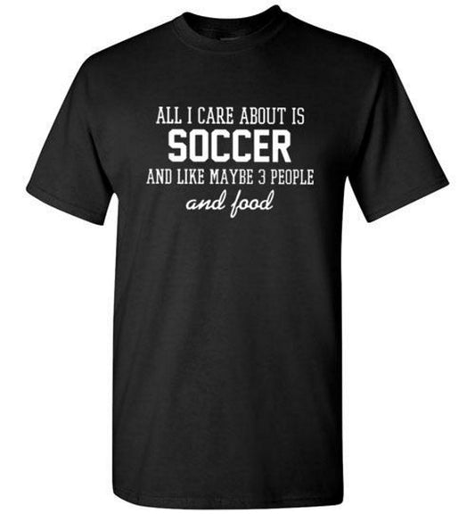 All i care about is soccer unisex mens womens tee - Premium t-shirt from MyDesigns - Just $19.95! Shop now at Lees Krazy Teez