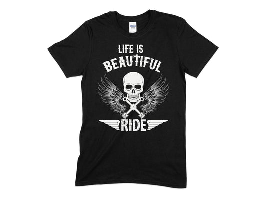 Life is beautiful ride motorcycle t-shirt - Premium t-shirt from MyDesigns - Just $19.95! Shop now at Lees Krazy Teez