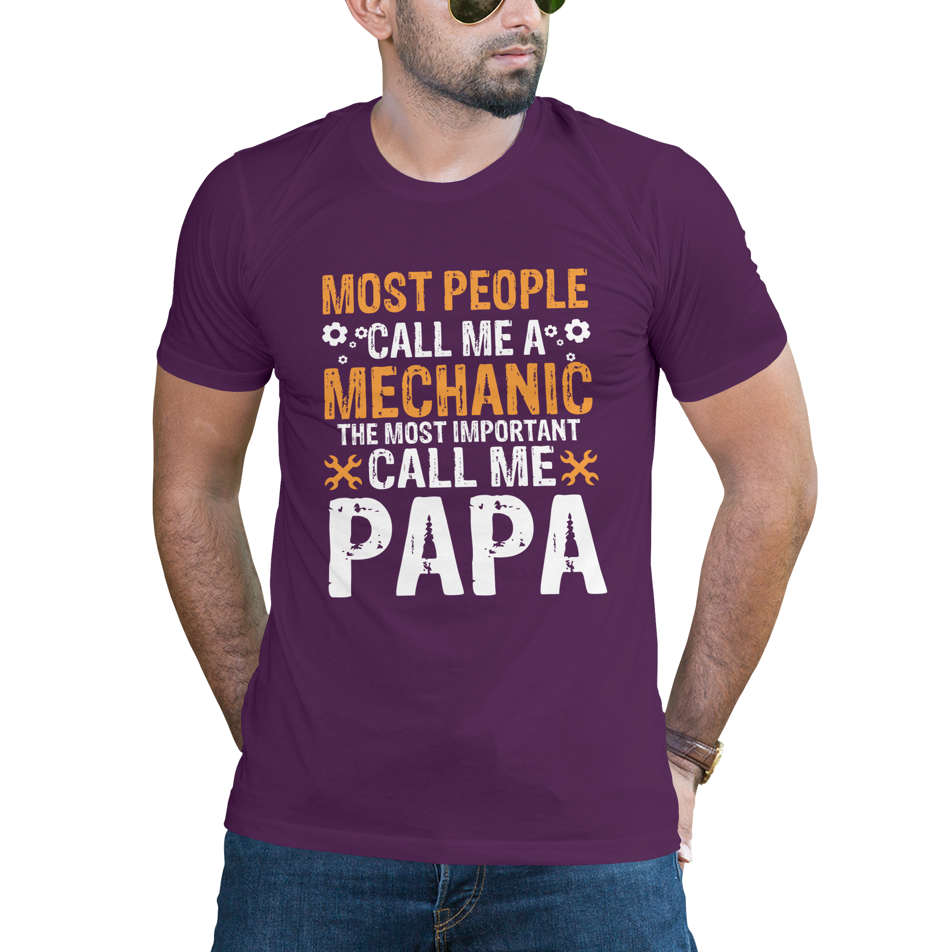Most people call me mechanic call me papa t-shirt - Premium t-shirt from MyDesigns - Just $19.95! Shop now at Lees Krazy Teez