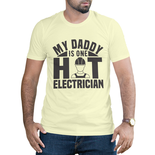My daddy is one hot electrician t-shirt - Premium t-shirt from MyDesigns - Just $16.95! Shop now at Lees Krazy Teez