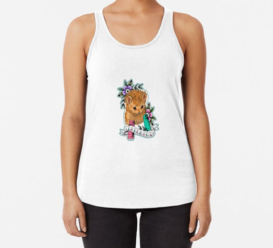 Tater Tot Tattoo Racerback Tank Top - Premium t-shirt from MyDesigns - Just $19.95! Shop now at Lees Krazy Teez