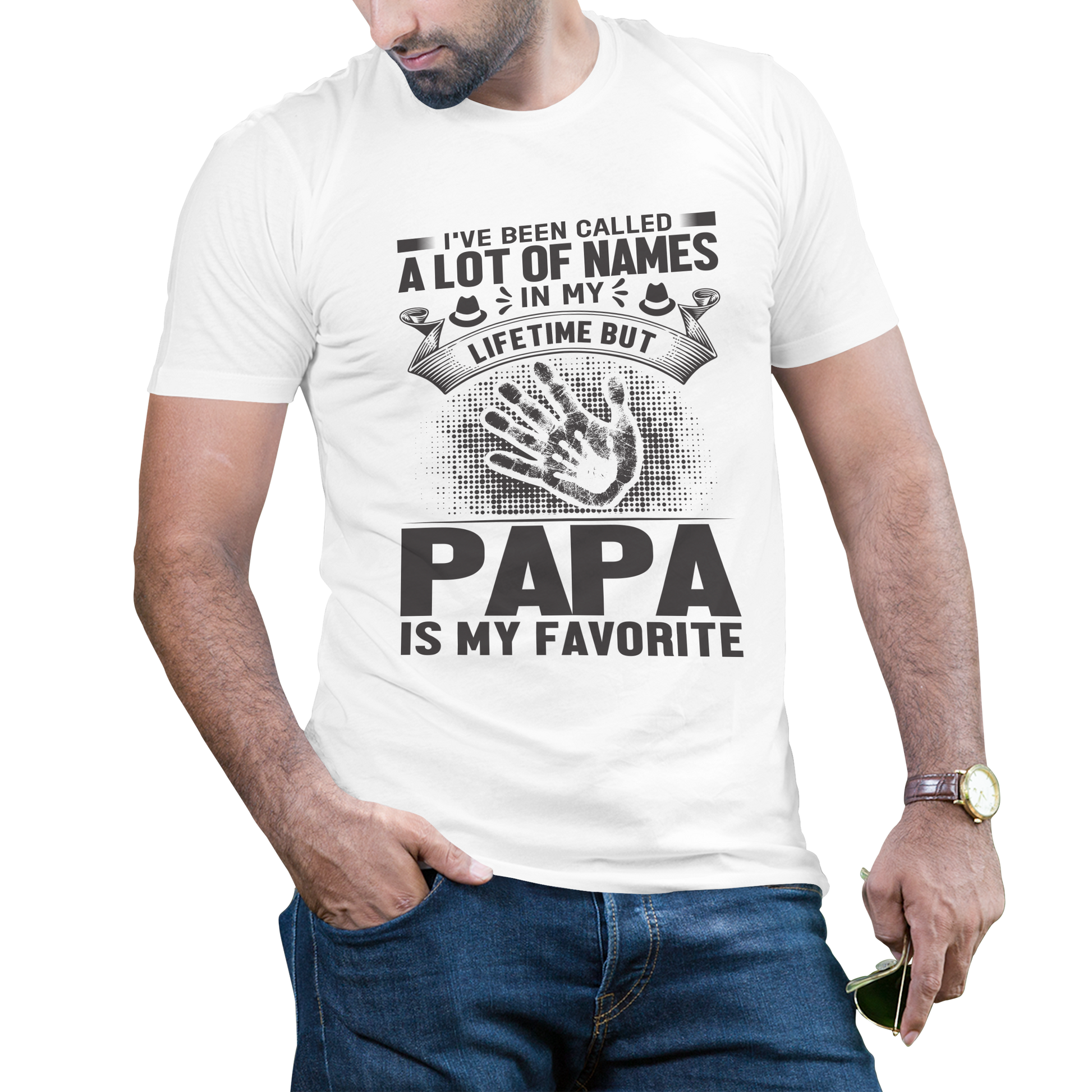 A lot of names in my lifetime but papa is my favorite t-shirt - Premium t-shirt from MyDesigns - Just $19.95! Shop now at Lees Krazy Teez