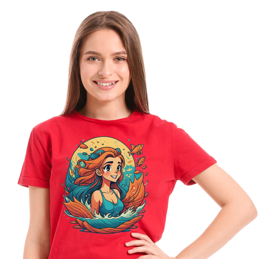 aesthetic marmaid cartoon background splash t shirt - Premium t-shirt from Lees Krazy Teez - Just $21.95! Shop now at Lees Krazy Teez