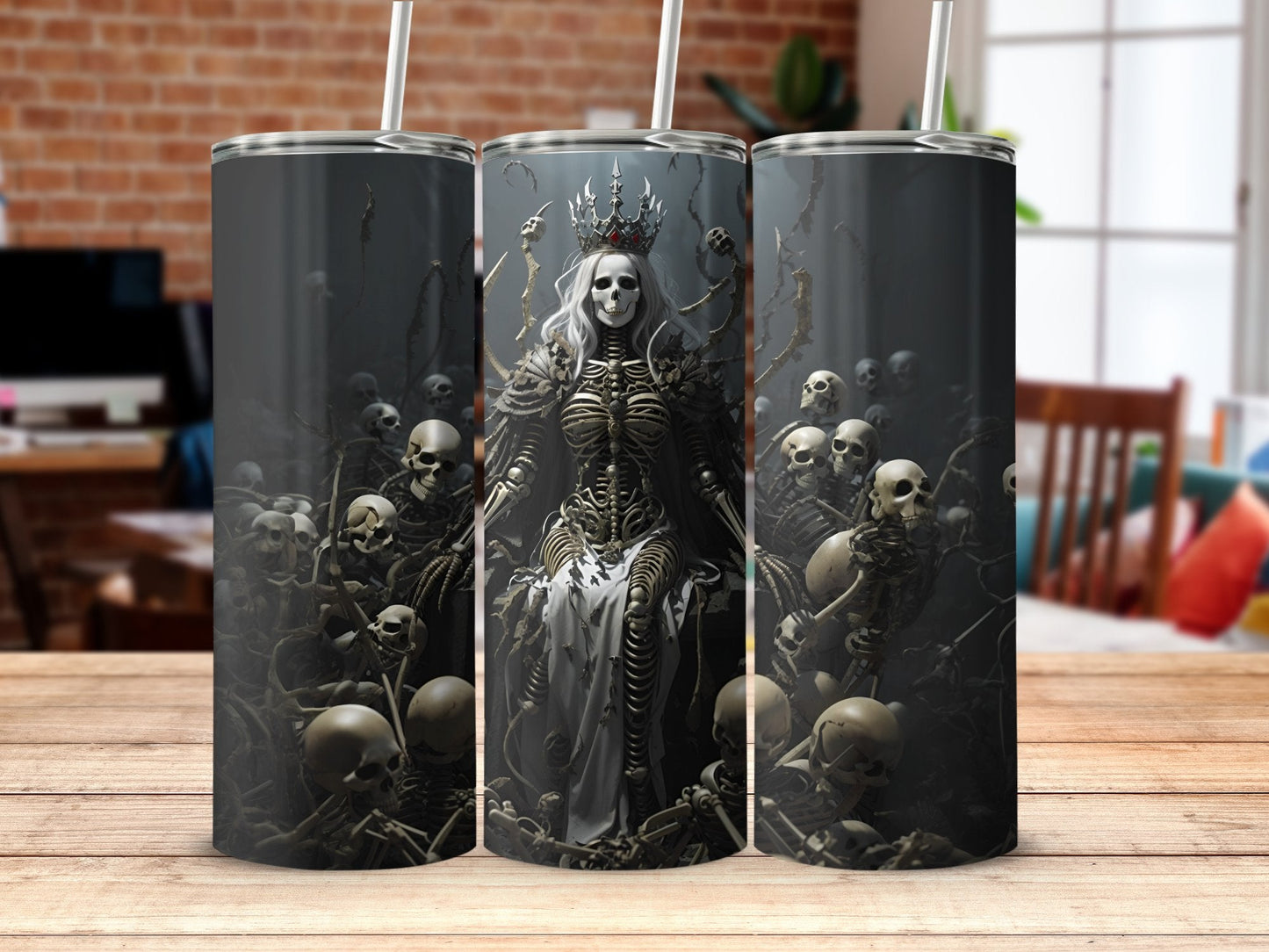 Skull and bones haunted wasteland 20oz horror tumbler - Premium tumbler from MyDesigns - Just $29.95! Shop now at Lees Krazy Teez