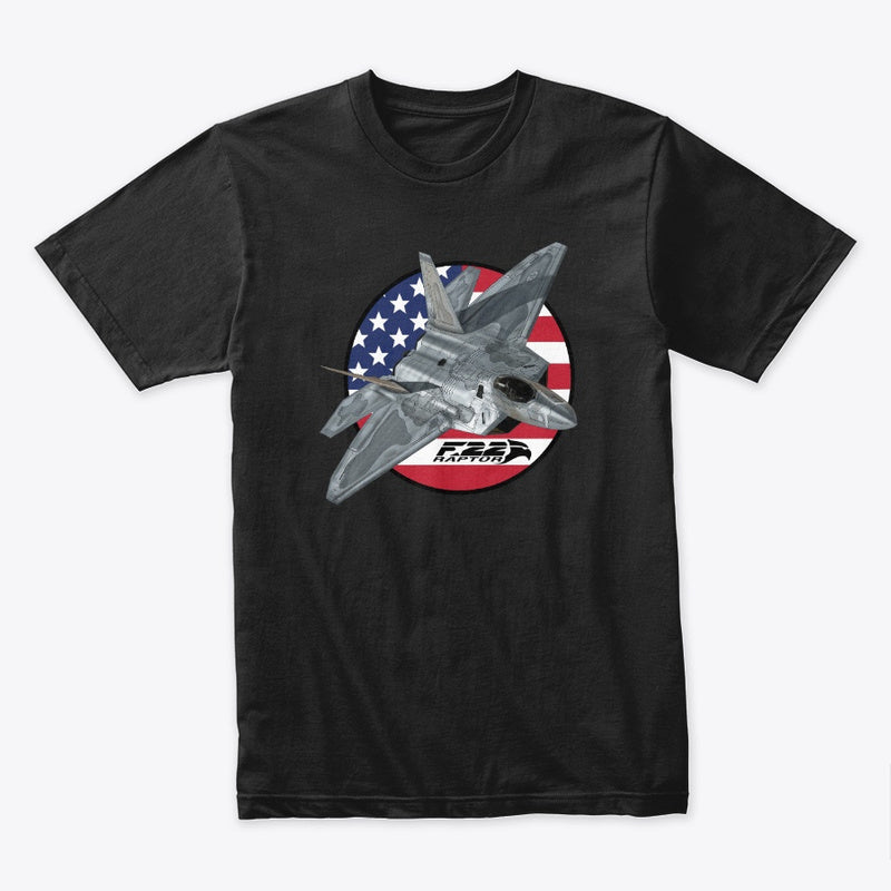 F-22 Raptor On Premium T-Shirt - Premium t-shirt from MyDesigns - Just $16.95! Shop now at Lees Krazy Teez