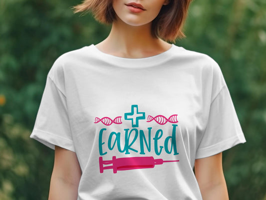 Earned nurse awesome registered Nurse Women's tee - Premium t-shirt from MyDesigns - Just $19.95! Shop now at Lees Krazy Teez