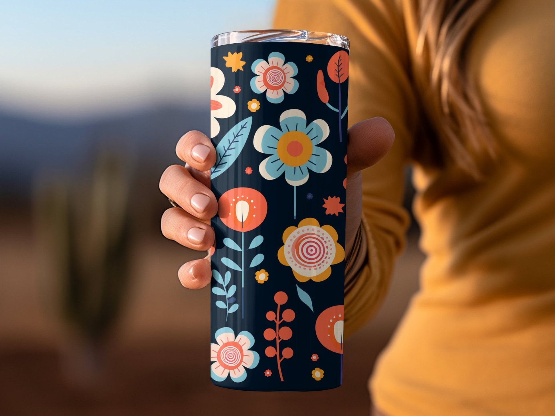 3d summer sun flower pattern skinny tumbler wrap - Premium tumbler from MyDesigns - Just $29.95! Shop now at Lees Krazy Teez