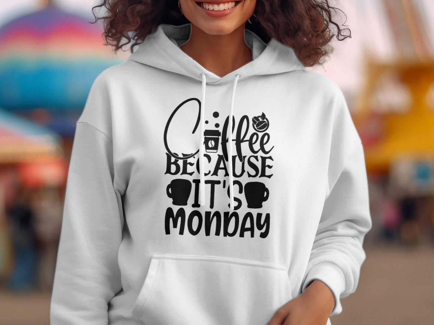 Coffee because it's Monday Women's funny hoodie - Premium Hoodie from MyDesigns - Just $39.95! Shop now at Lees Krazy Teez