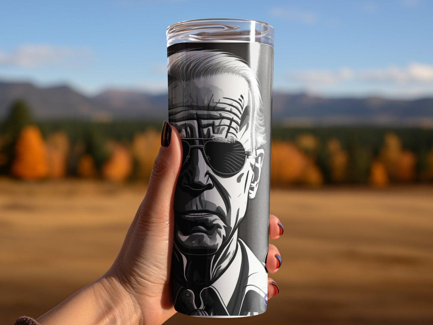 Joe Biden in the dark tumbler wrap 20oz skinny tumbler - Premium tumbler from MyDesigns - Just $26.95! Shop now at Lees Krazy Teez