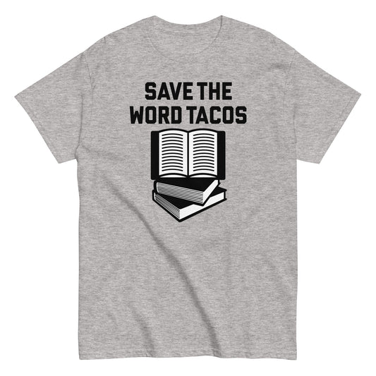 Save the word tacos book Men's nerdy t-shirt - Premium t-shirt from MyDesigns - Just $19.95! Shop now at Lees Krazy Teez