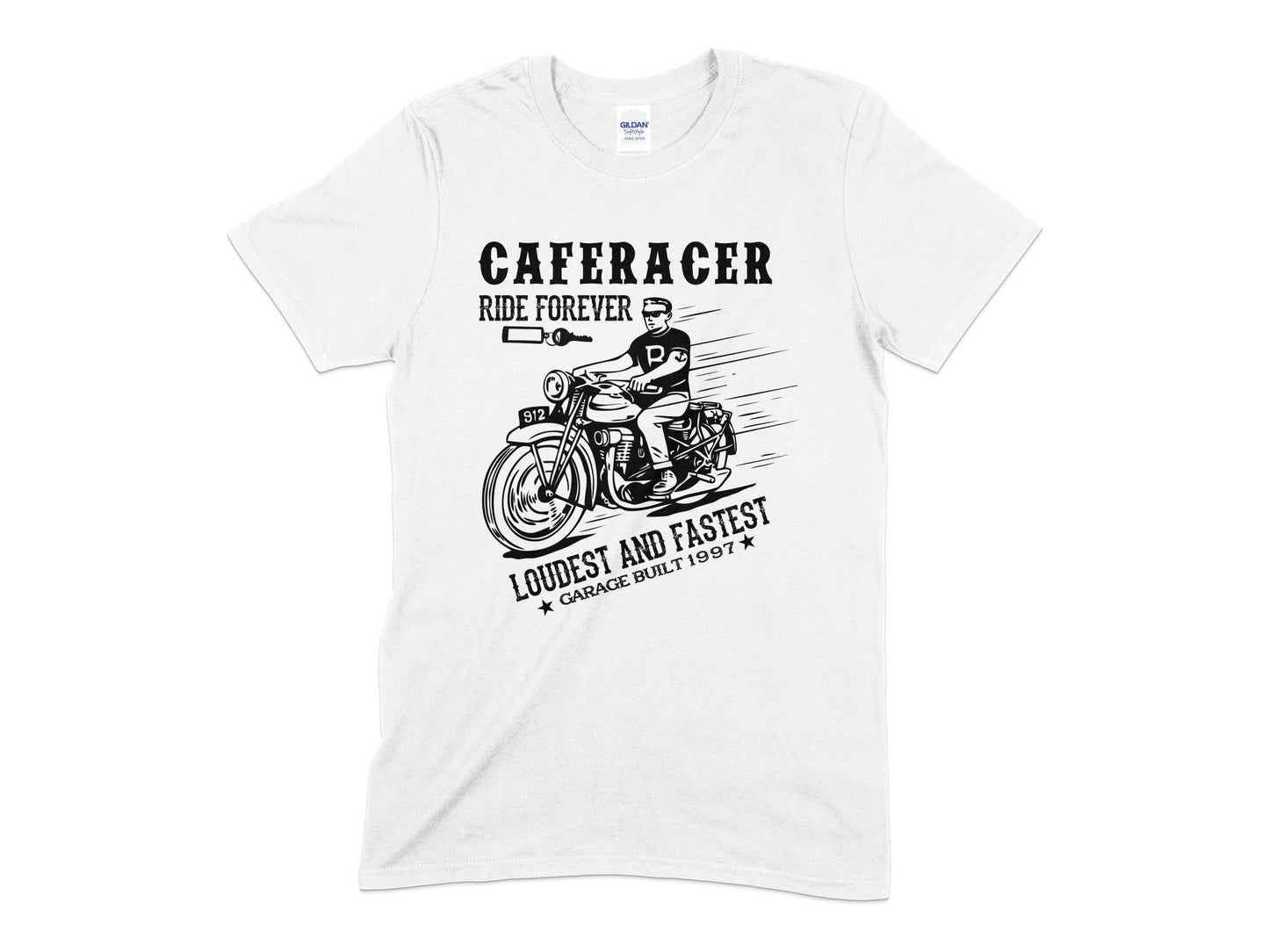 Cafe racer ride forever loudest and fastest motorycle t-shirt - Premium t-shirt from MyDesigns - Just $19.95! Shop now at Lees Krazy Teez