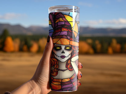 Halloween freaky witch mom 20oz skinny tumbler - Premium tumbler from MyDesigns - Just $26.95! Shop now at Lees Krazy Teez