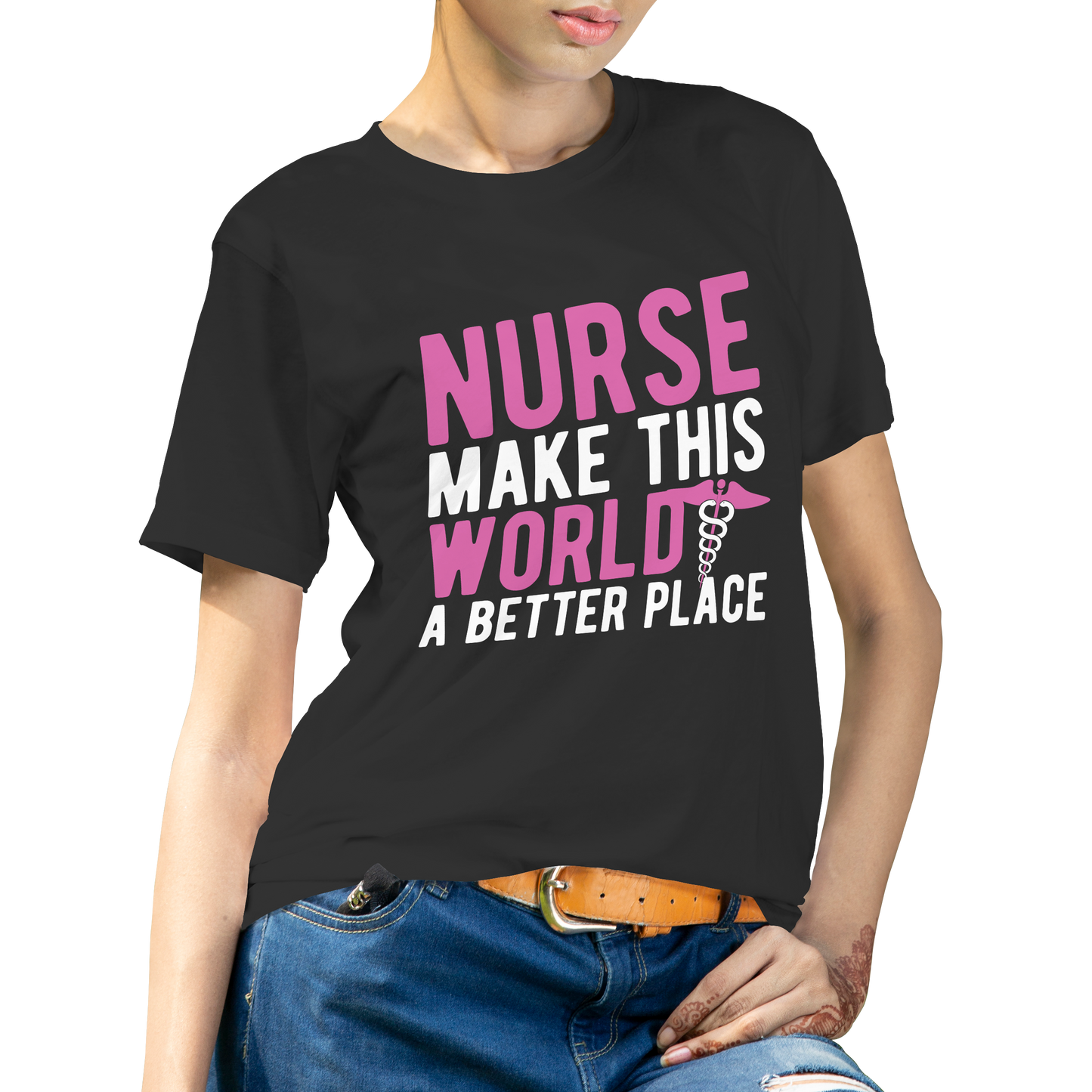 Nurse makes this world a better place t-shirt - Premium t-shirt from MyDesigns - Just $21.95! Shop now at Lees Krazy Teez