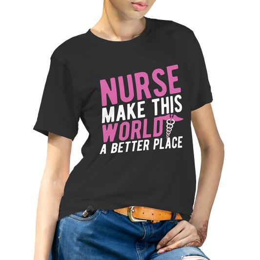 Nurse makes this world a better place t-shirt - Premium t-shirt from MyDesigns - Just $21.95! Shop now at Lees Krazy Teez