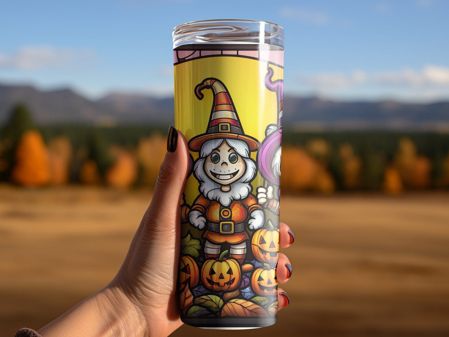 3d Halloween Gnomes 20oz skinny funny tumbler - Premium tumbler from MyDesigns - Just $29.95! Shop now at Lees Krazy Teez