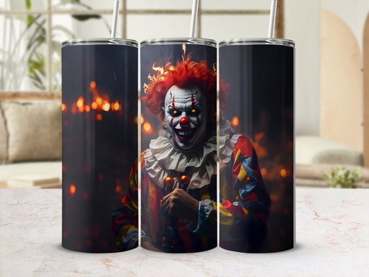 3d Penny wise the clown 20oz horror Halloween tumbler - Premium tumbler from MyDesigns - Just $29.95! Shop now at Lees Krazy Teez