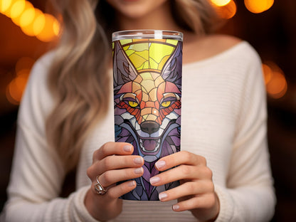 3d stained art tumbler evil wolf 20oz skinny tumbler - Premium tumbler from MyDesigns - Just $29.95! Shop now at Lees Krazy Teez