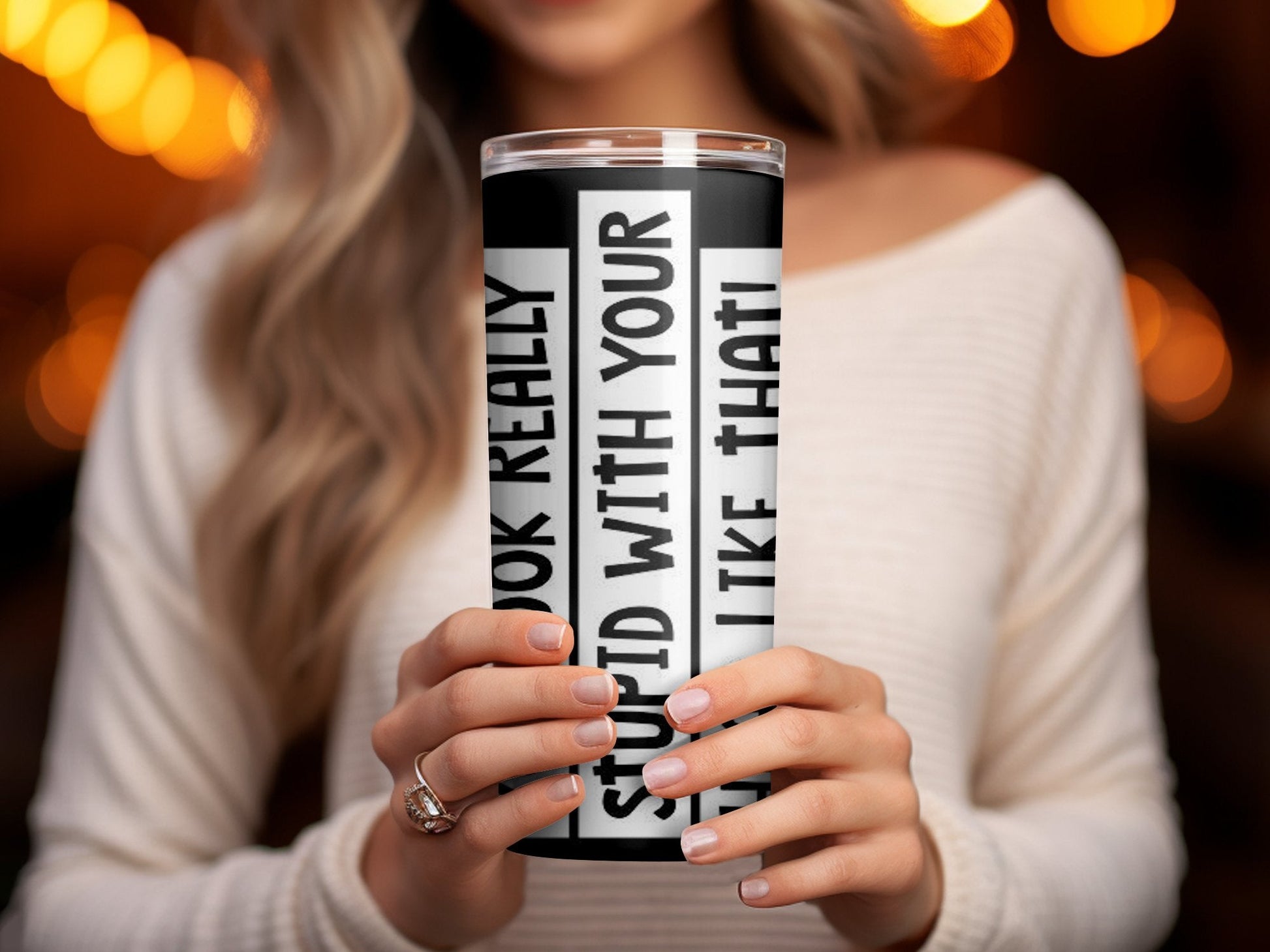 You look really stupid with your head tumbler - Premium tumbler from MyDesigns - Just $29.95! Shop now at Lees Krazy Teez