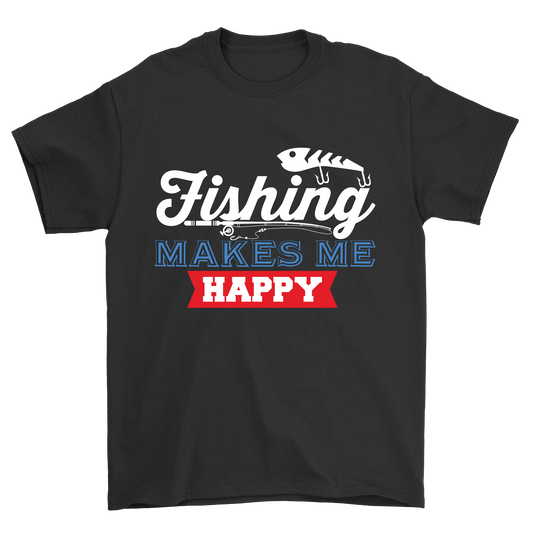 Fishing Make me Happy Men's t-shirt - Premium t-shirt from MyDesigns - Just $19.95! Shop now at Lees Krazy Teez