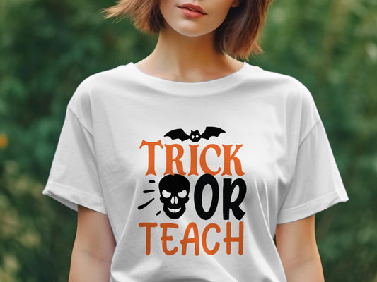 Trick Or Teach Halloween Women's tee - Premium  from MyDesigns - Just $19.95! Shop now at Lees Krazy Teez