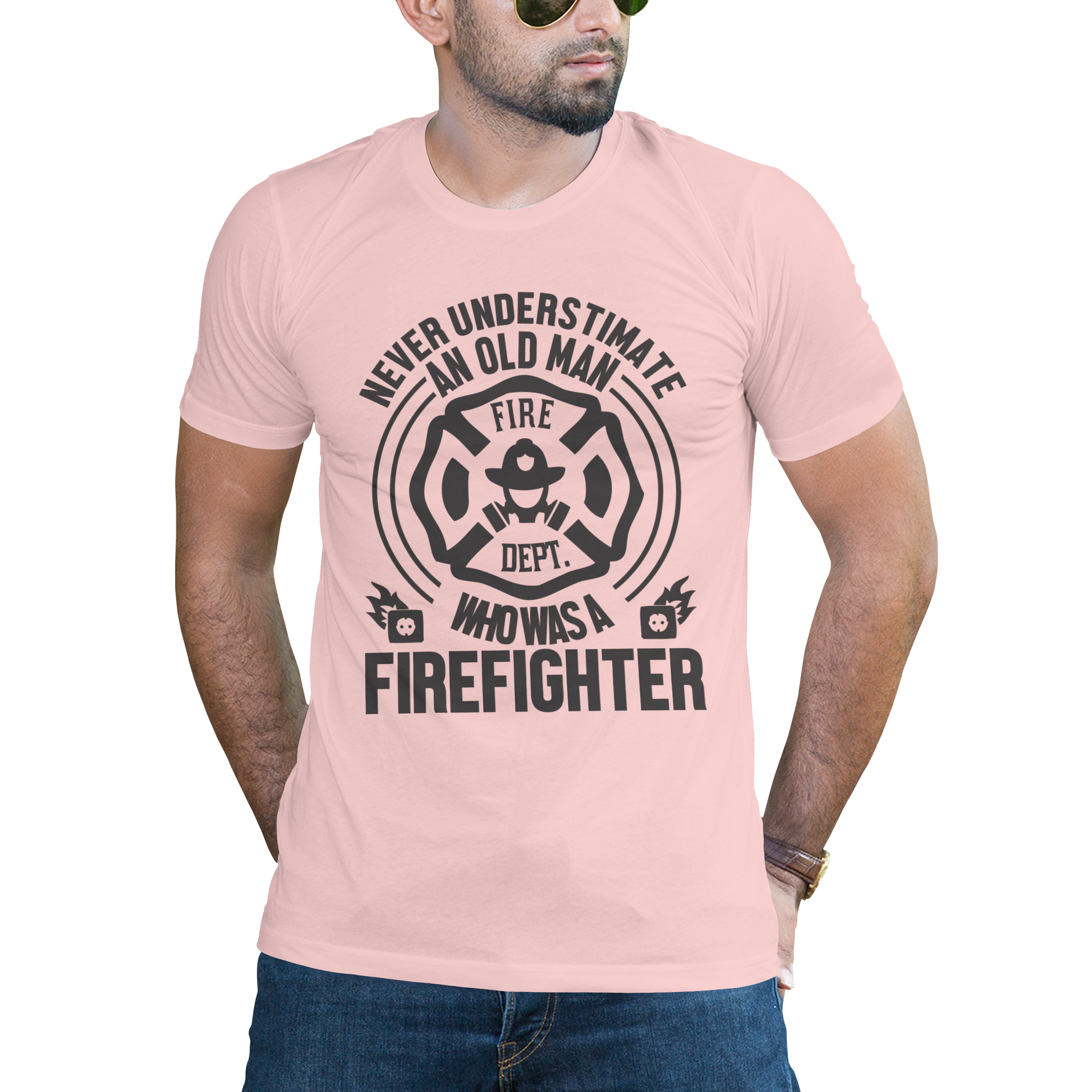 Never understimate im old man who was a firefighter t-shirt - Premium t-shirt from MyDesigns - Just $19.95! Shop now at Lees Krazy Teez
